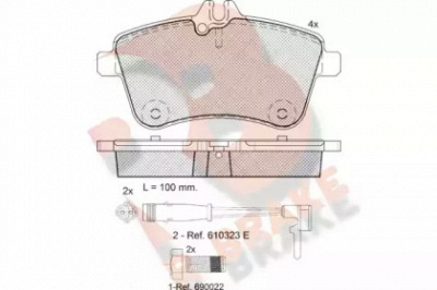 R BRAKE rb1677700 -  Комплект тормозных колодок, дисковый тормоз